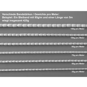 Bleiband/Bleikordel - Beschwerung für Gardinen und Vorhänge in verschiedenen Gewichten und Längen