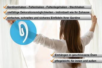 Gardine mit Stechhaken – Rückansicht