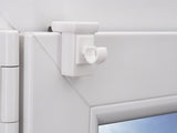Gardinenhaken oben seitlich am Fenster