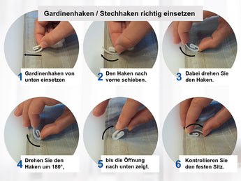 Montage des Stechhakens am Gardinenband