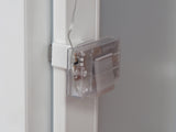 Fensterhaken mit Batteriehalter für Batteriekasten am Fenster
