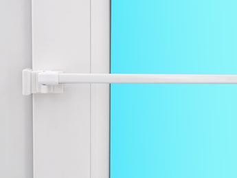 Gardinenstange Bali oval und Fensterhaken zum Klemmen, Befestigung seitlich am Fenster