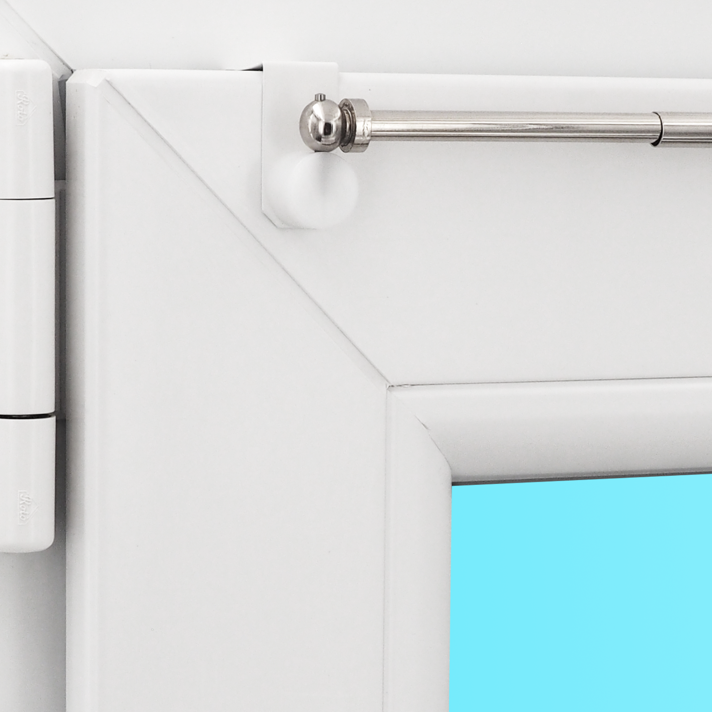 Gardinenstange Eleganz glänzend mit Fensterhaken 15–20 mm – Dekohaken24