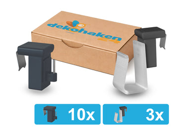 10 anthrazitfarbene verstellbare Fensterhaken mit 3 Batteriehaltern