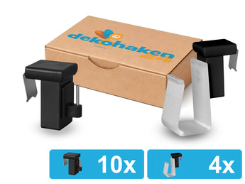 10 schwarze verstellbare Fensterhaken mit 4 Batteriehaltern