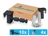 10 anthrazitfarbene Fensterhaken mit Distanzhalter Größe M und 4 Batteriehalter