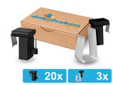20 schwarze verstellbare Fensterhaken mit 3 Batteriehaltern