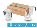 20 transparente verstellbare Fensterhaken mit 1 Batteriehalter