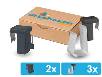 2 anthrazitfarbene verstellbare Fensterhaken mit 3 Batteriehaltern