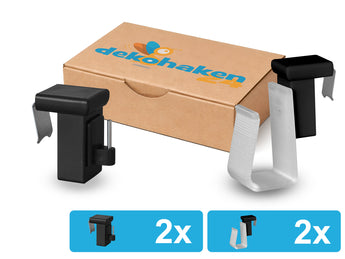 2 schwarze verstellbare Fensterhaken mit 2 Batteriehaltern