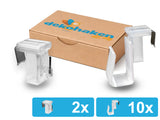 2 transparente verstellbare Fensterhaken mit 10 Batteriehaltern
