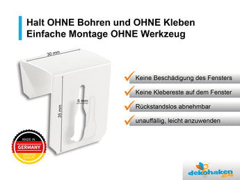 Weißer Metall-Fensterhaken für Vitragestange und Fensterdeko