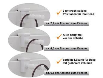 Distanzhalter Größe M mit 3 Einkerbungen für verschiedene Aufhängepositionen