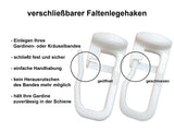 Flachkopfgleiter 11x9 mm mit verschließbarem Faltenlegehaken