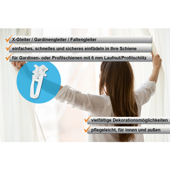 X-Gleiter im Anwendungsbeispiel mit Gardine
