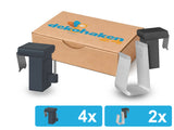4 anthrazitfarbene verstellbare Fensterhaken mit 2 Batteriehaltern