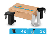 4 schwarze verstellbare Fensterhaken mit 3 Batteriehaltern