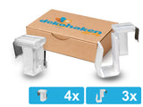 4 transparente verstellbare Fensterhaken mit 3 Batteriehaltern