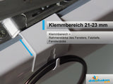 Weißer Metall-Fensterhaken für 21–23 mm Klemmbereich