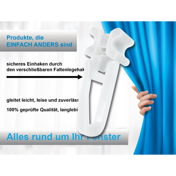 X-Gleiter an einer Gardine
