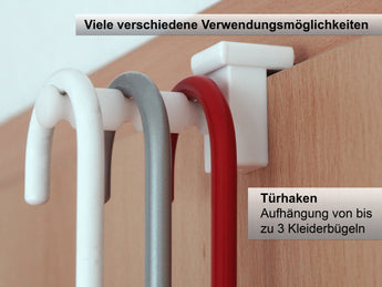 Fensterhaken mit Distanzhalter Größe M am Türflügel für Dekoration ohne Bohren