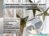 Fensterhaken mit Distanzhalter Größe M für weihnachtliche Fensterdekoration