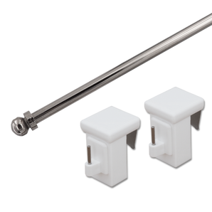 Gardinenstange "Vaganz" ausziehbar, glänzend, inkl. Fensterhaken für einen Klemmbereich von 10-27 mm